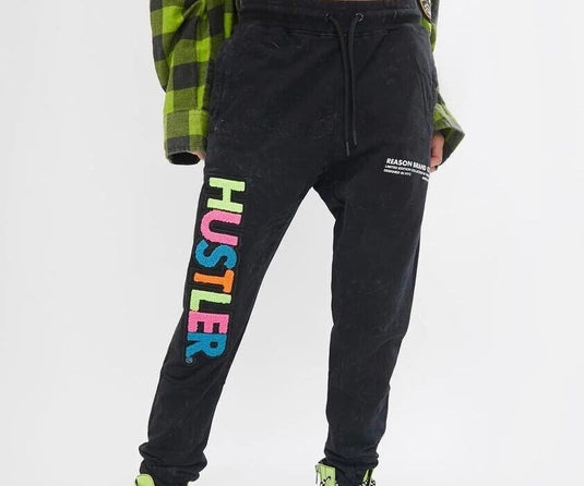 Translation missing: en.Reason Men's Limited Edition Hustler Future Embroided Logo Joggers Black-Small