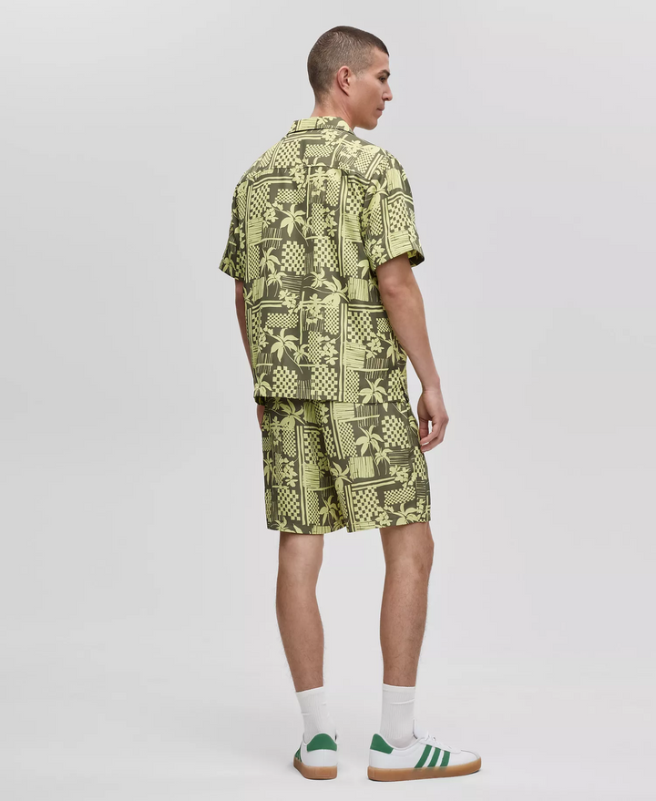 Translation missing: en.Mode Of One Mens Vacation Palm Woven Camp Shirt Wild Ivy Green-Large