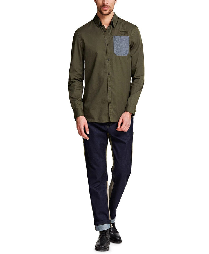 Translation missing: en.Guess Men's Century Explorer Cargo Jeans Camo Accents in Th Explorer Wash-33/32
