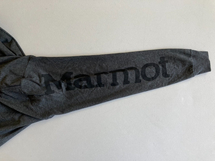 Translation missing: en.MARMOT Men's Logo Sleeve Graphic Long-Sleeve T-Shirt in Charcoal Heather-Small
