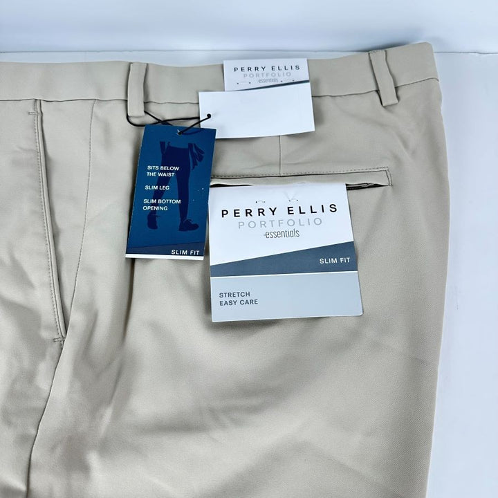 Translation missing: en.Perry Ellis Portfolio Essentials Men Slim-Fit Golf Pants -Aluminum-38x29