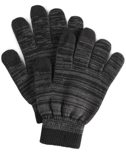 Translation missing: en.Club Room Men's Space-Dyed Beanie and Glove Set Black-One Size