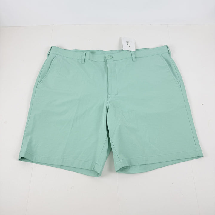 Translation missing: en.Pga Tour Men's Flat-Front 4-Way Stretch 9" Shorts - Cockatoo Heather Green-42W