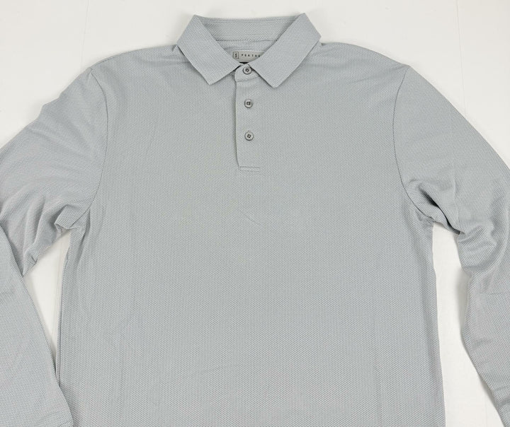Translation missing: en.PGA TOUR Golf Polo Shirt Quarry Gray Size Small Long Sleeve Jacquard