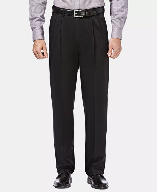 Translation missing: en.Haggar Men's Premium No Iron Khaki Classic Fit Pleat Pants Stretch Black-38x29