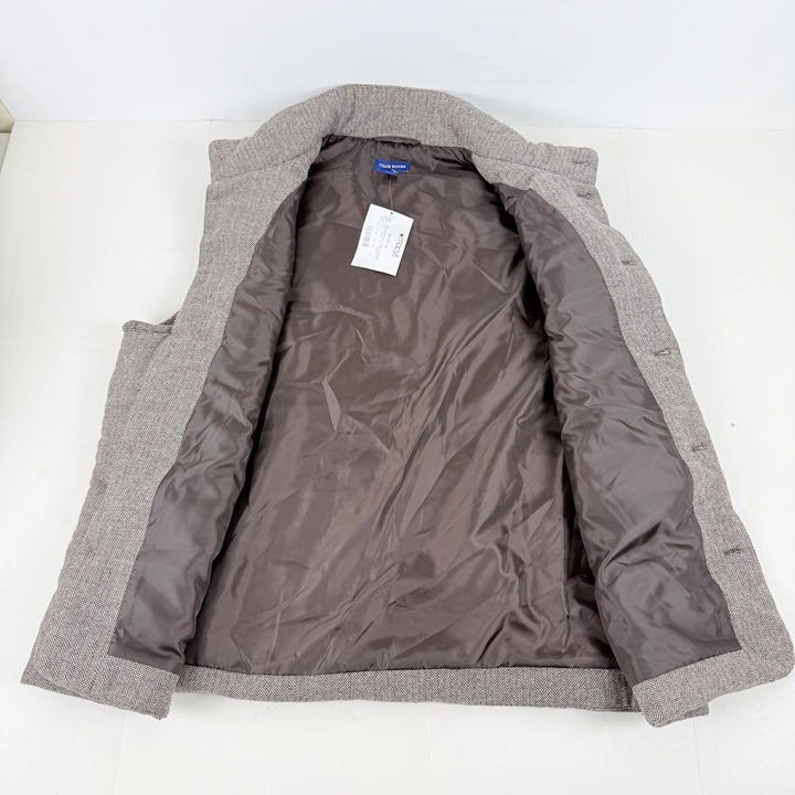 Translation missing: en.Club Room Men's Tweed Herringbone Button-Front Padded Vest Brown-Large