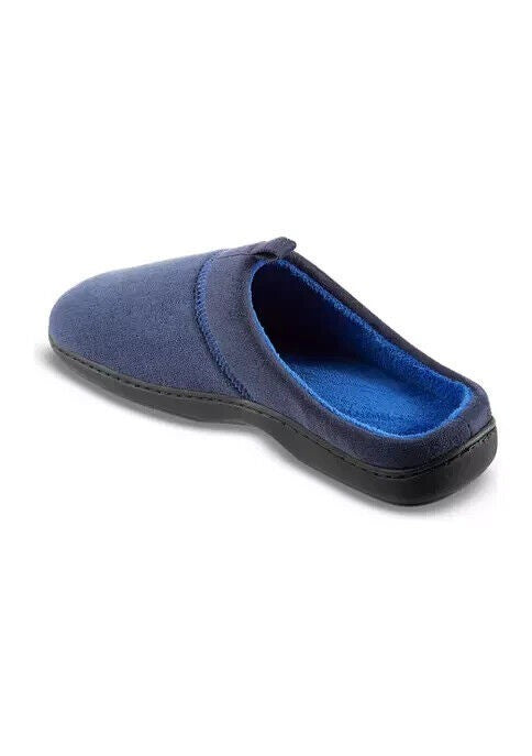 Translation missing: en.Isotoner Men's Jared Hoodback Memory Foam Slippers in Navy-M 8-9