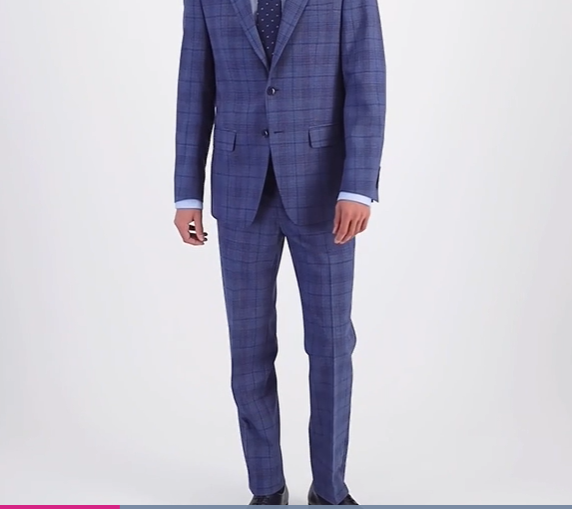 Translation missing: en.Calvin Klein Jerome Dress Pants Men 36x34 Blue Slim-Fit Wool Blend Stretch Plaid