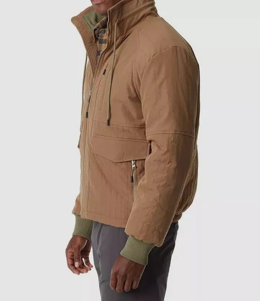 Translation missing: en.Bass Outdoor Men's Premium Quilted Bomber Jacket - Ermine Brown-Large