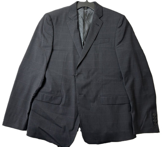 Translation missing: en.AX Armani Exchange Mens Wool Blazer Grey With Merlot Windowpane 44L