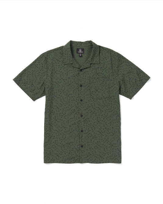 Translation missing: en.Volcom Men's Packed Up Woven Short Sleeve Button Down Shirt Green, Medium