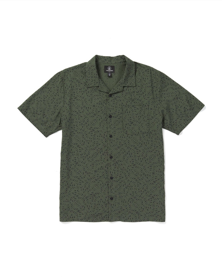 Translation missing: en.Volcom Men's Packed Up Woven Short Sleeve Button Down Shirt Green, Medium