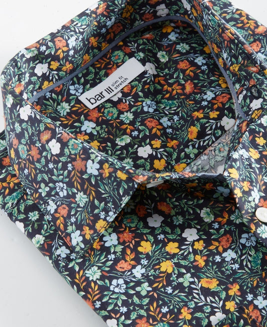 Translation missing: en.Bar III Dress Shirt Men's S 14-14.5 32/33 Multi Slim-Fit Water Floral Stretch