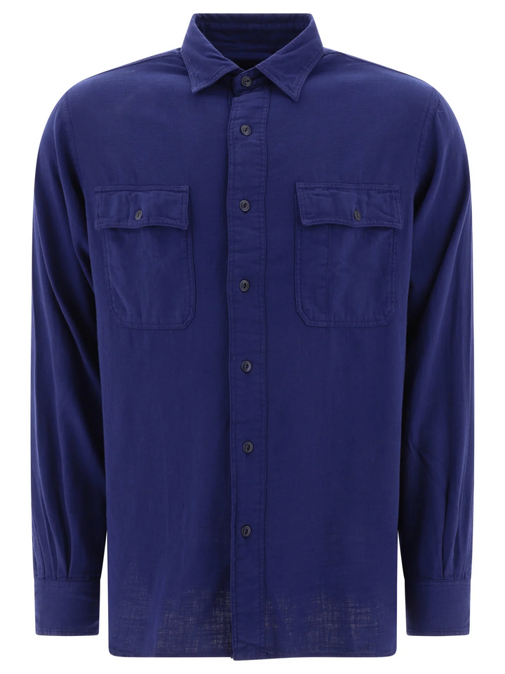 Translation missing: en.Polo Ralph Lauren Men's Sahara Polo Blue Label Twill Shirt Newport Navy-Medium