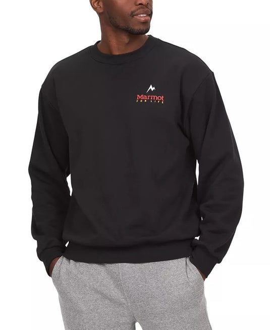 Translation missing: en.Marmot Men's Marmot For Life Logo-Print Crewneck Sweatshirt - Black-Small