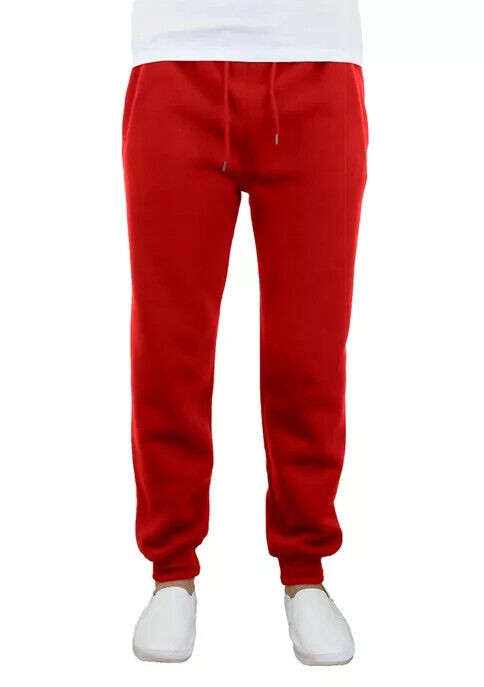 Translation missing: en.Galaxy By Harvic Men's Fleece Slim Fit Jogger Pants in Red-Size Small