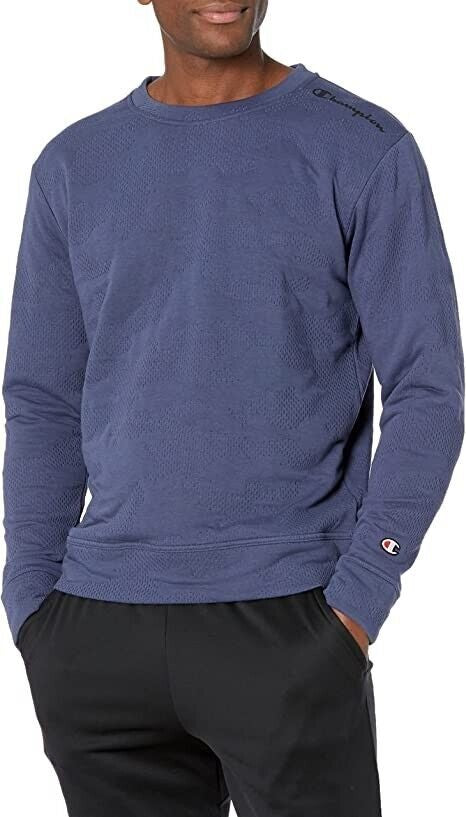 Translation missing: en.Champion Men's Textured Sport Layering Crew Sweatshirt Classic Sky Blue-Medium