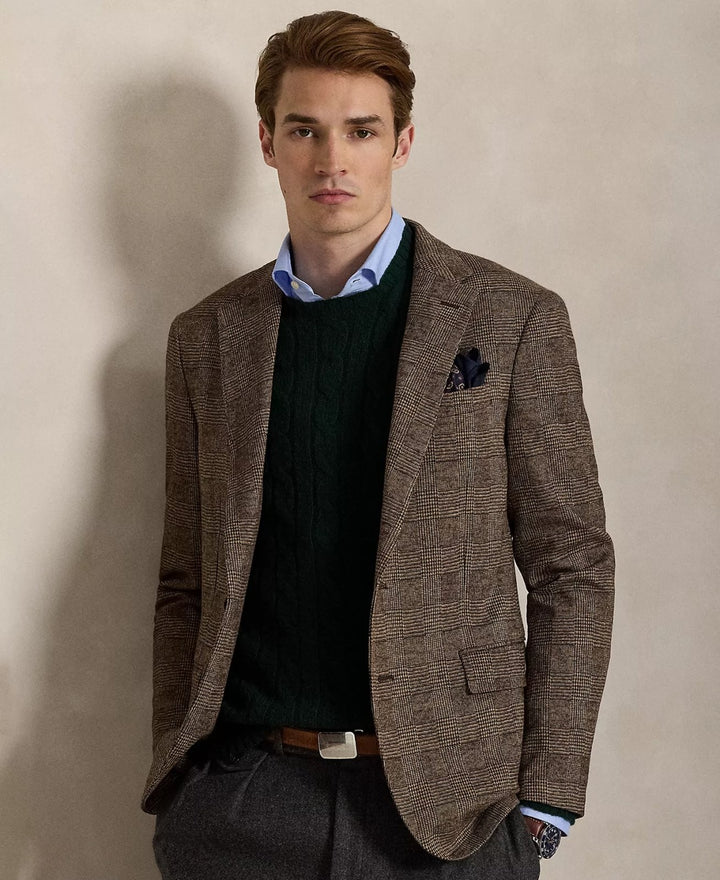 Translation missing: en.Polo Ralph Lauren Men's Polo Soft Modern Glen Plaid Sport Coat-Brown/Tan-Large