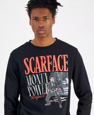 Translation missing: en.Hybrid Men's Scarface Miami Regular-Fit Printed Fleece Sweatshirt - Black-2XL