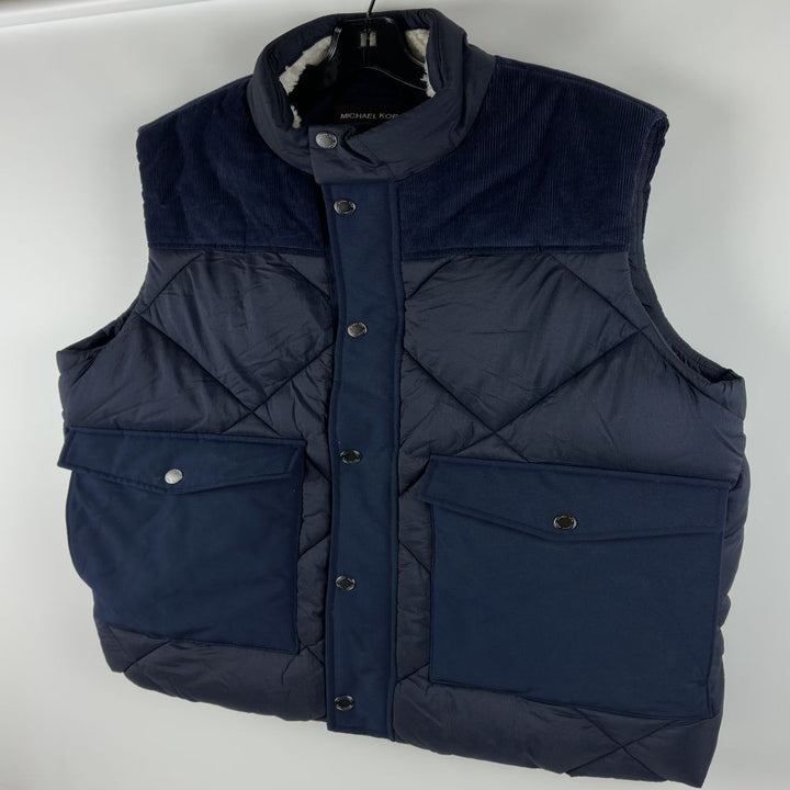 Translation missing: en.Michael Kors Men's Quilted Corduroy-Trim Vest - Midnight Blue-Small