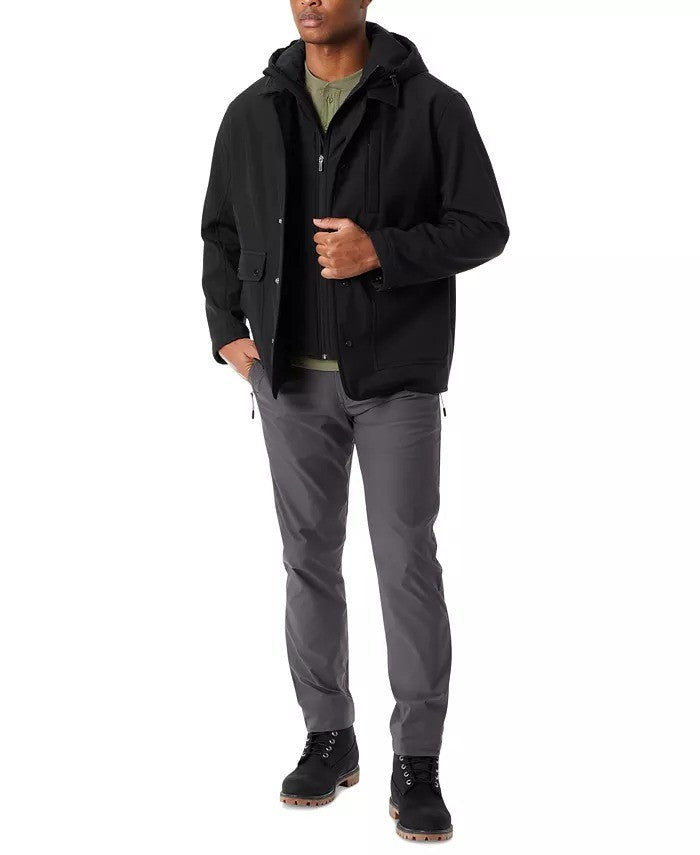 Translation missing: en.Bass Outdoor Rain Barn Jacket Mens Size Medium Black Storm System Removable Hood