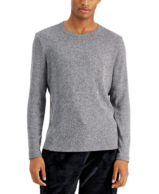 Translation missing: en.International Concepts Men's Textured Twisted Crewneck Sweater Black/Gray-XL