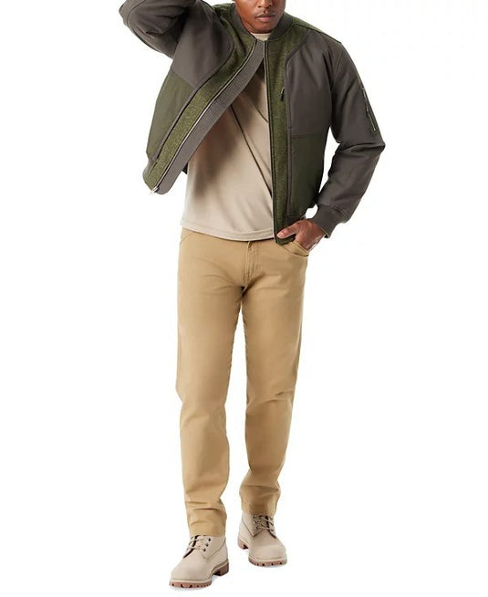 Translation missing: en.Bass Outdoor Bomber Jacket Mens Small Green Hero Mixed Media Zip-Front Bomber