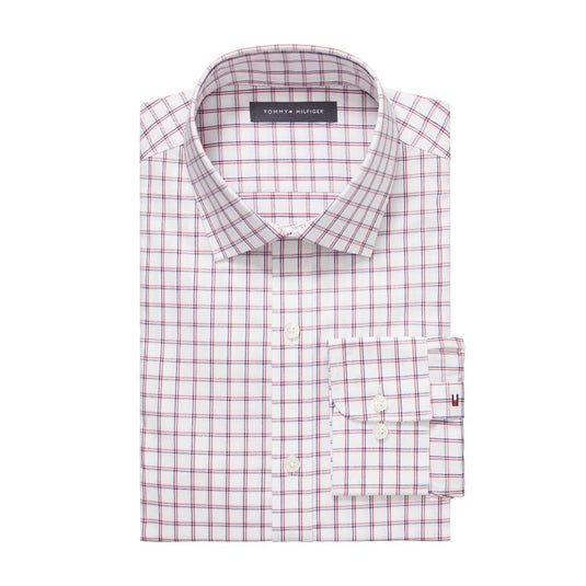 Translation missing: en.Tommy Hilfiger Dress Shirt 14.5 32/33 White Multi Regular Fit Mens Twill