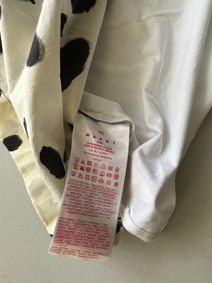 Translation missing: en.Marni Men's Animal-Print Organic Cotton T-Shirt Lily White-EU 46 US Small