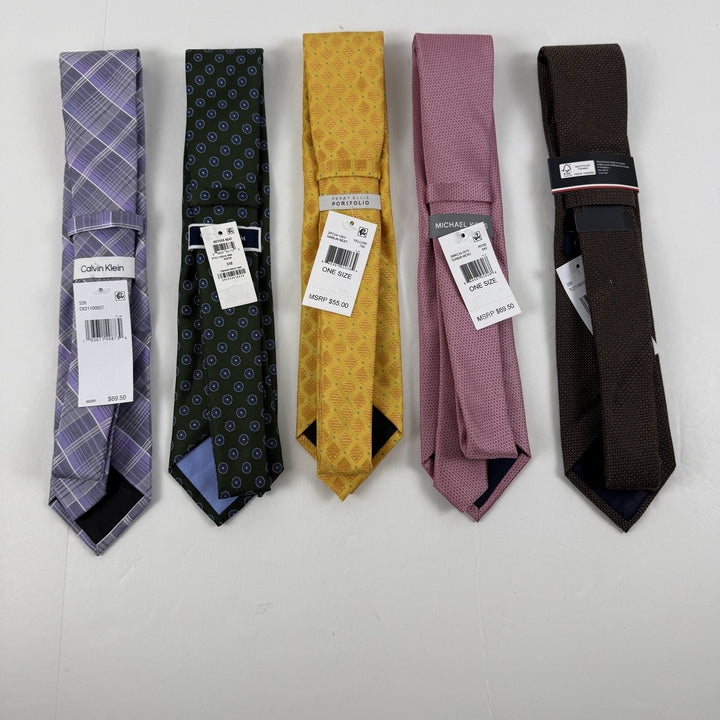 Translation missing: en.Tommy, Calvin Klein, PE, MK Lot of 5 Premium Silk Polyester Ties Assorted-OS