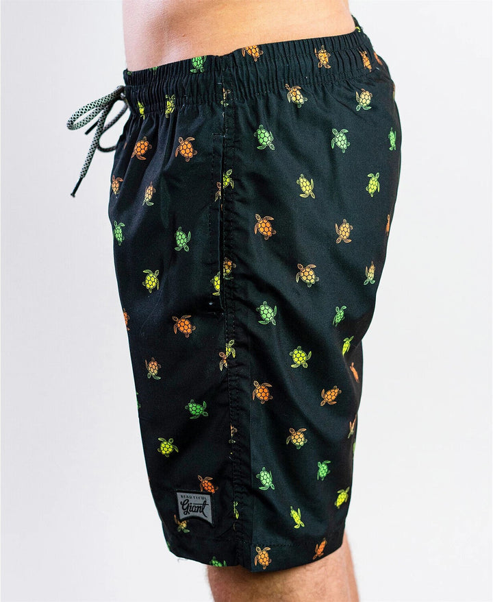Translation missing: en.Beautiful Giant Men's Beach Swim Pocketed Swim Trunks Tortoise Black-Small 30-32