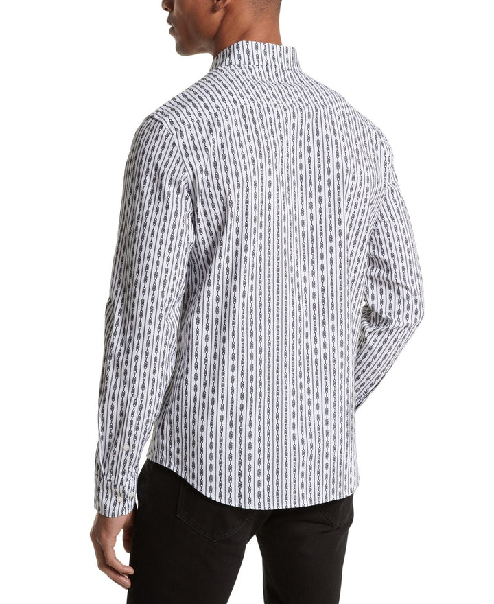 Translation missing: en.Michael Kors Men's Slim Fit Empire Printed Button Shirt - White Multi-Large