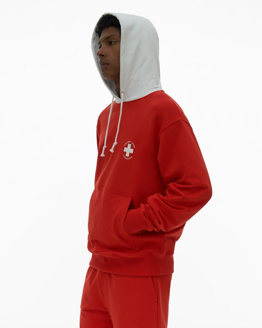 Translation missing: en.Helmut Lang Men's Lifeguard Hoodie in Fiery Red-Size Small