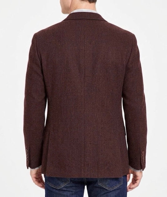 Translation missing: en.Calvin Klein Men's Slim-Fit Wool Textured Sport Coat - Rust - 34S