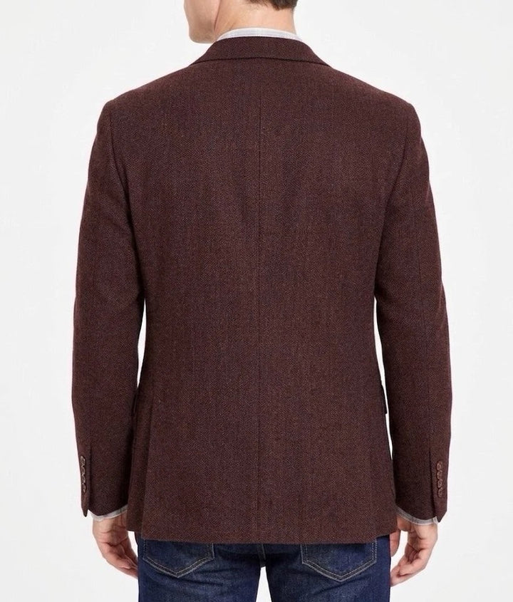 Translation missing: en.Calvin Klein Men's Slim-Fit Wool Textured Sport Coat - Rust - 34S