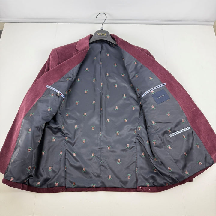 Translation missing: en.Tommy Hilfiger Men's Modern-Fit Corduroy Elbow Patch Sport Coat - Burgundy-40S