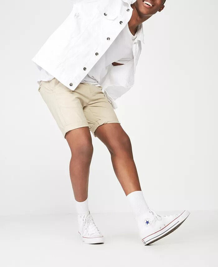 Translation missing: en.Cotton On Men - Washed Chino Short in Stone-Size 28