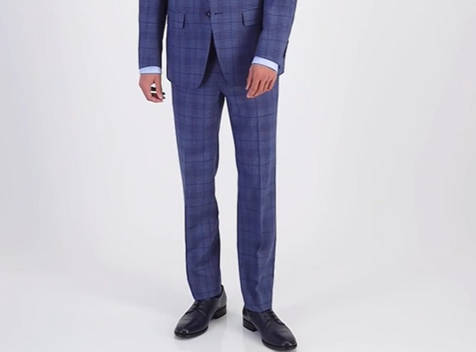 Translation missing: en.Calvin Klein Jerome Dress Pants Men 30x32 Blue Slim-Fit Wool Blend Stretch Plaid