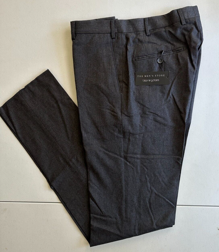 Translation missing: en.The Men's StoreDesigner Brand Wool Stretch Flannel Trousers in Char-40R Unhemmed