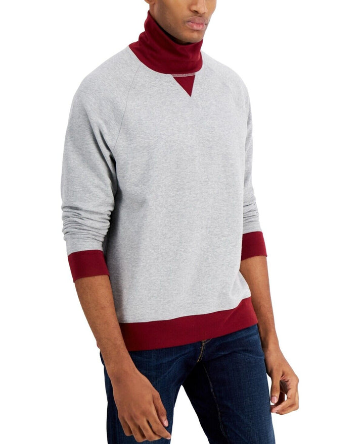 Translation missing: en.Club Room Men's Turtleneck Fleece Sweatshirt in Soft Grey Heather-Size Medium