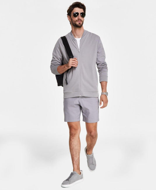 Translation missing: en.Alfani Men's Pique Knit Bomber Jacket Storm Gray-3XL