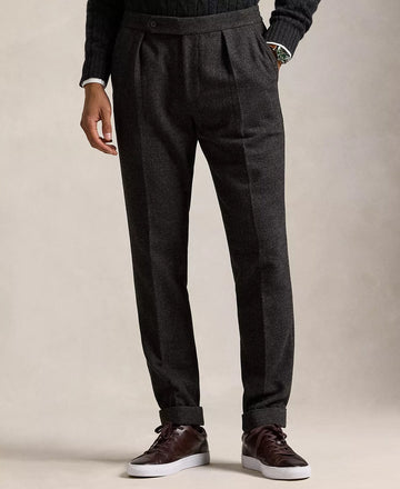 Translation missing: en.Polo Ralph Lauren Men's Birdseye Twill Pleated Trousers Charcoal Multi-38x30