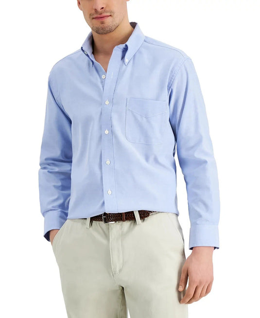 Translation missing: en.Club Room Traveler Dress Shirt Men's 15.5 34/35 Placid Blue Regular Fit Stretch