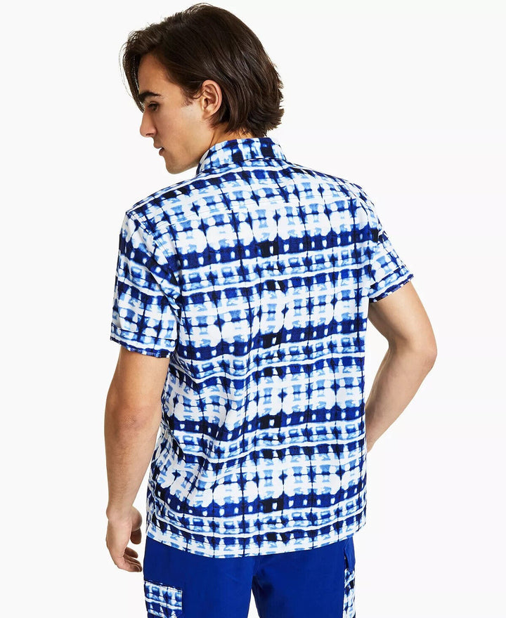 Translation missing: en.Sun + Stone Men's Daniel Printed Shirt in Coastal Navy-2XL
