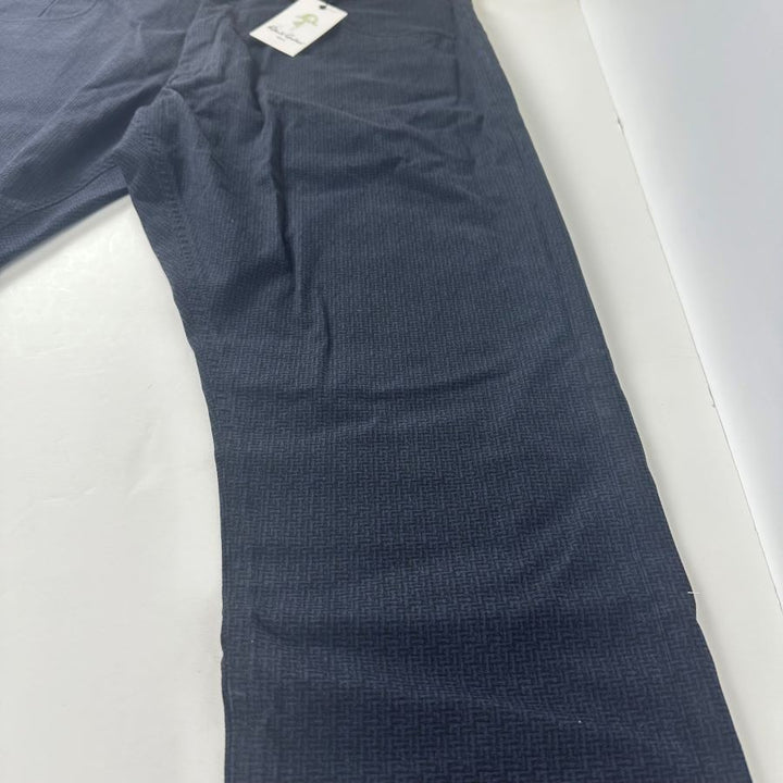 Translation missing: en.Robert Graham Kent Men's Tonal-Print Tailored Fit Pants in Navy-36x32