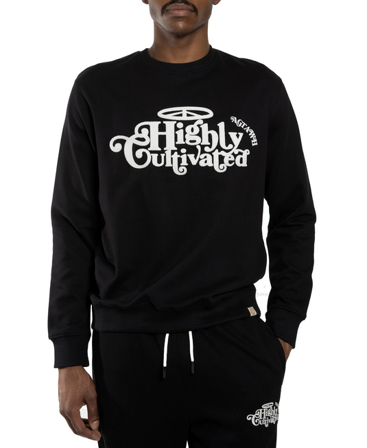 Translation missing: en.AGTAWH Highly Cultivated Sweatshirt Mens Black Cotton French Terry Street Wear-S