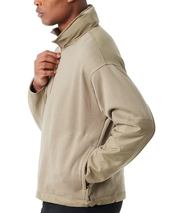 Translation missing: en.Bass Outdoor Men's Reg-Fit Convertible Hood 1/4-Zip Sweatshirt Green-Large New