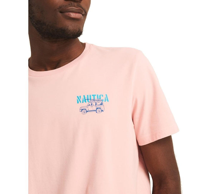 Translation missing: en.Nautica Men's 'Remotely Working' Crewneck Back Graphic Tee - Pale Orchid-XL