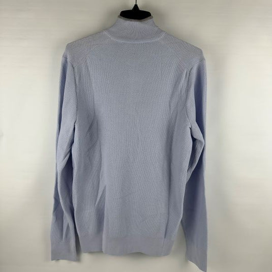 Translation missing: en.The Men's Store Cotton Birdseye Regular Fit Half Zip Mock Neck Sweater Blue-Med