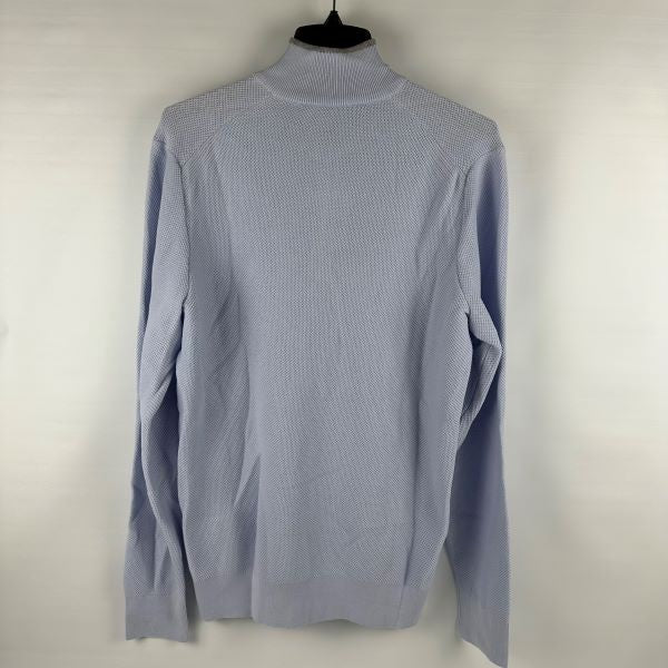 Translation missing: en.The Men's Store Cotton Birdseye Regular Fit Half Zip Mock Neck Sweater Blue-Med